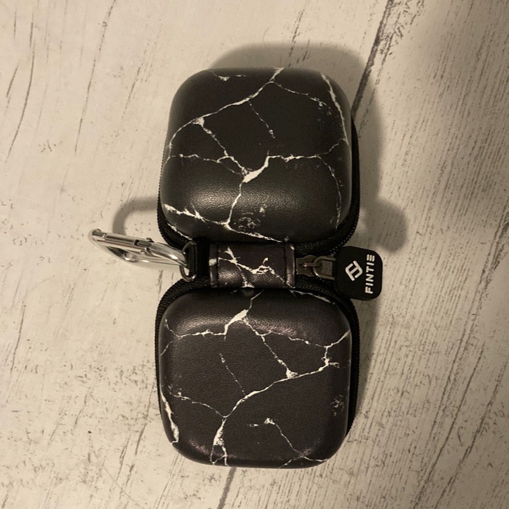 AirPods Case Black and White Marble
